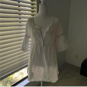 Women's Vintage White Cotton Tunic